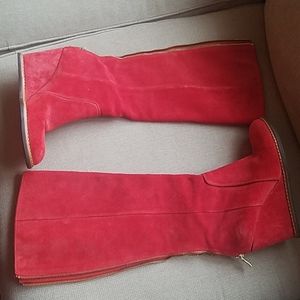 Knee high suede boots